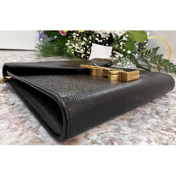 SAINT LAURENT Cassandre Leather Wallet on Chain - Picture 9 of 12